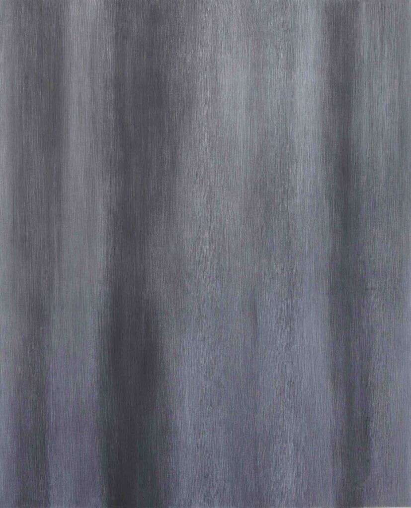 Heli Penttinen, Tuuli, 2021, lyijykynä ja öljyväri kankaalle, 170 x 140 cm. Kuva: Timo Laitala