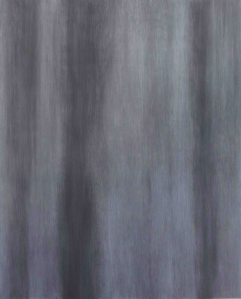 Heli Penttinen, Tuuli, 2021, lyijykynä ja öljyväri kankaalle, 170 x 140 cm. Kuva: Timo Laitala