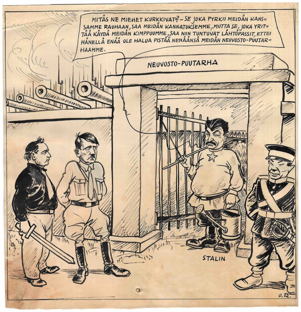 Oki Räisänen, Päivän piirto Helsingin Sanomissa, 15.9.1934.