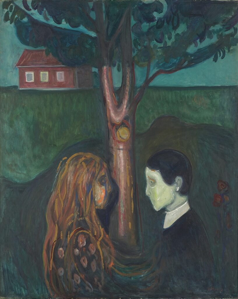 Edvard Munch, Silmästä silmään,1899–1900, öljy kankaalle, 136 × 110 cm. Munch-museum. Kuva: Ove Kvavik.