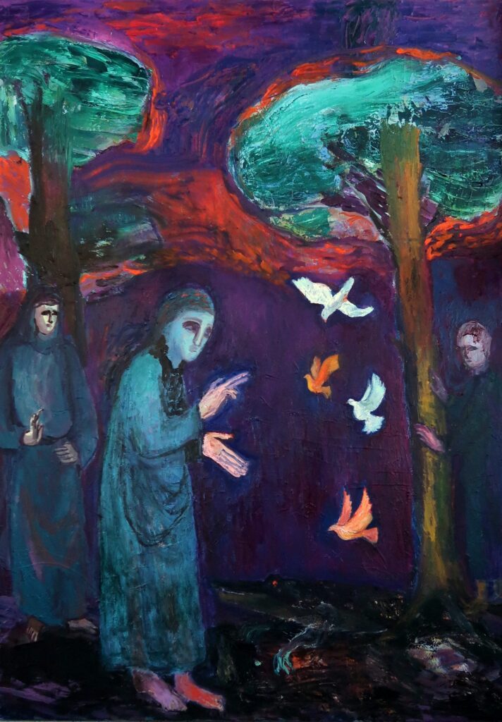 Sanna Halme, Pyhä Fransiscus kohtaa eläimet, 2024.