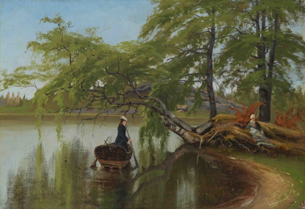 Fanny Churberg: Tyttöjä rannalla (1869). Kansallisgalleria / Ateneumin taidemuseo, Arvid Souranderin lahja. Kuva: Jenni Nurminen.
