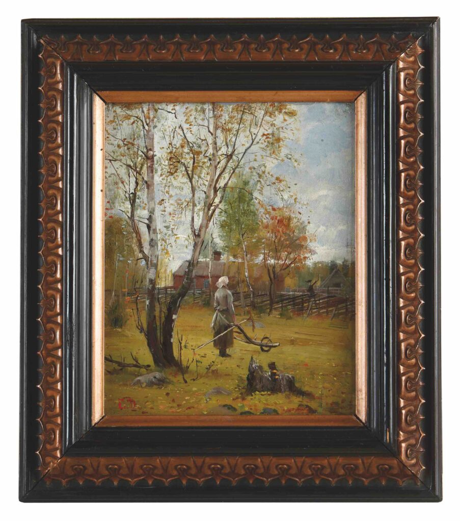Elin Danielson, Sadonkorjuuaika, Ajoittamaton, Öljy pahville. Ahvenanmaan taidemuseo