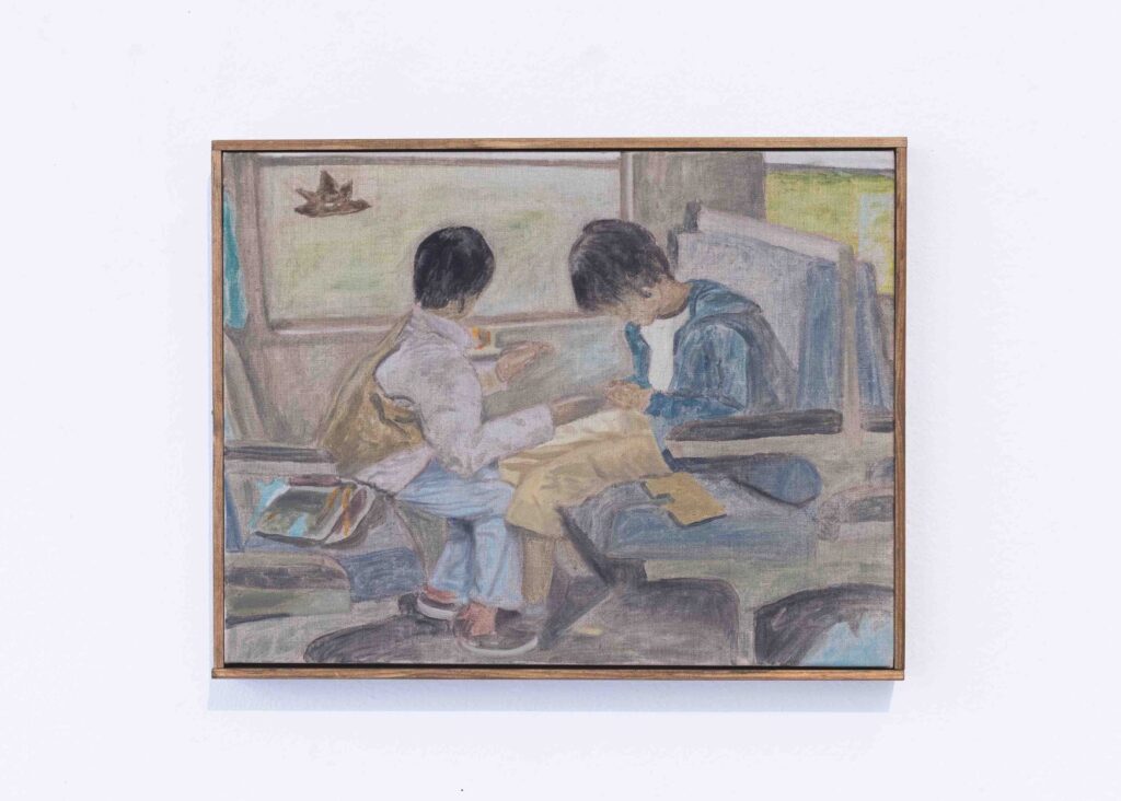 Secret Carriage, 2025, öljy kankaalle, 37 × 48 cm.