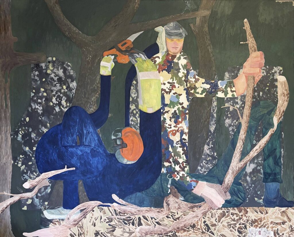 Hanna Kanto: Metsurit, 2025, 180 x 220cm, öljy kankaalle. Kuva: Hanna Kanto.