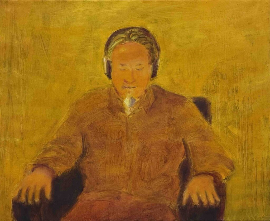 Valon kuuntelija 2025, öljy, 45 x 55 cm. Kuva: Heli Heikkinen.