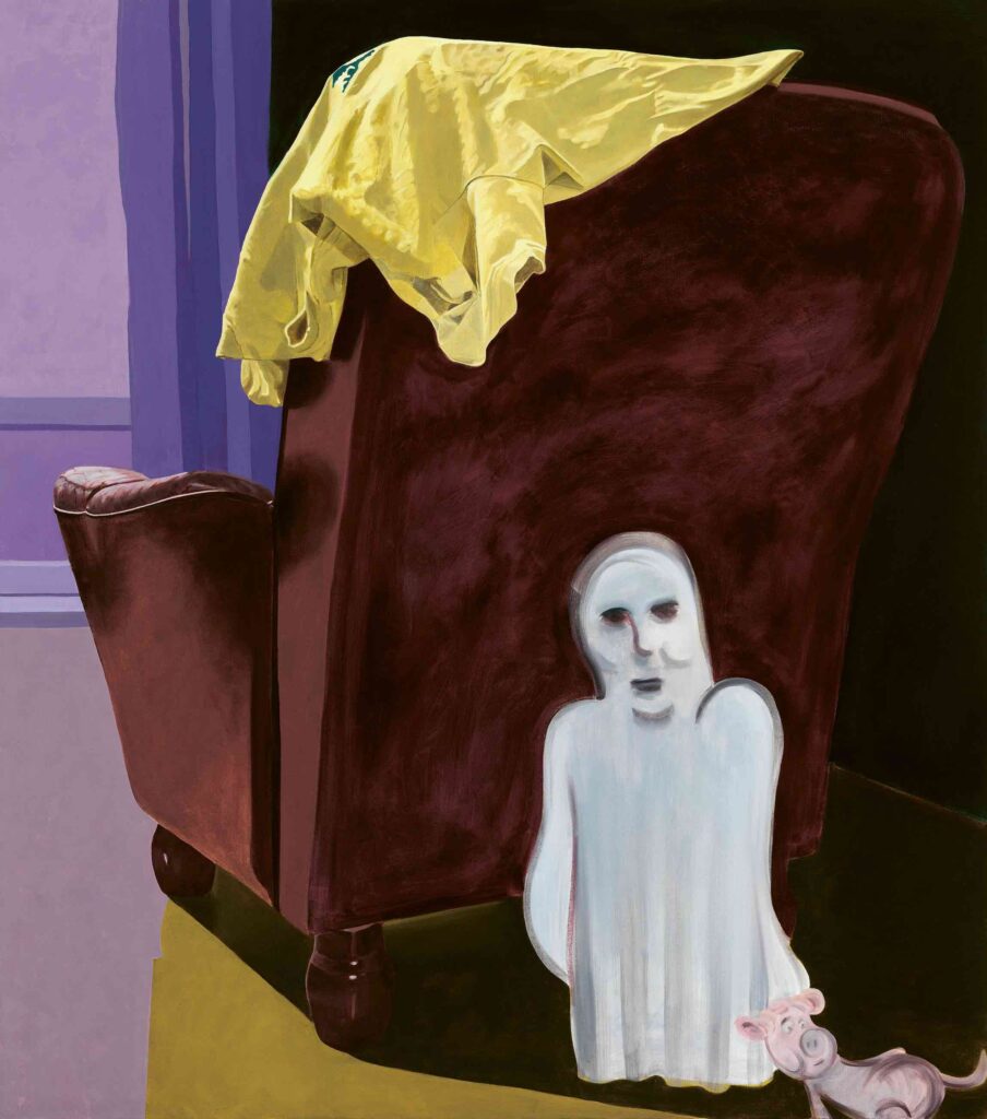Mikko Ängesleva, Toinen puoli, 2025, öljy kankaalle, 135 x 120 cm. Kansan sivistysrahasto / Paavo ja Päivi Lipposen rahasto. Yö-näyttely, Sinebrychoffin taidemuseo,Helsinki, 12.2.–23.8. Kuva: Kansallisgalleria / Petri Virtanen.